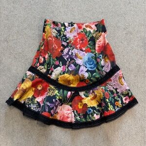 Alice + Olivia Multicolor Floral Skirt